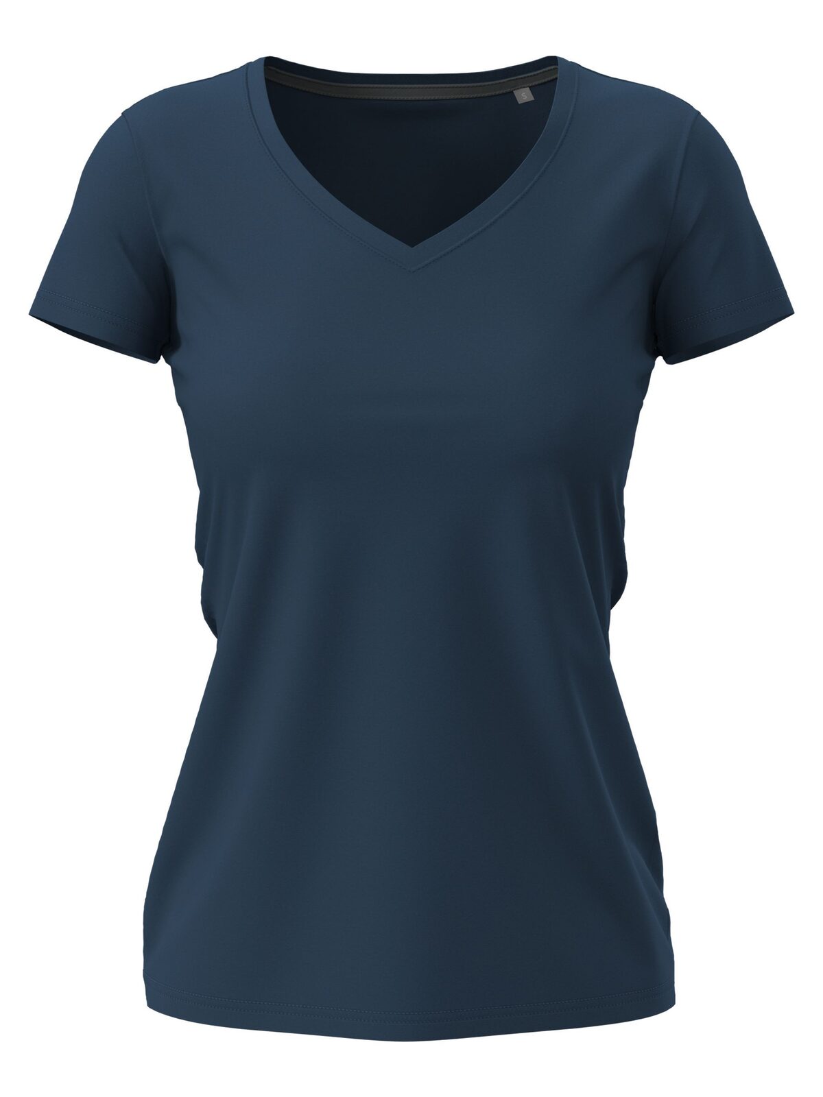 Camiseta elástica con cuello en V para mujer - NAV - Azul marino