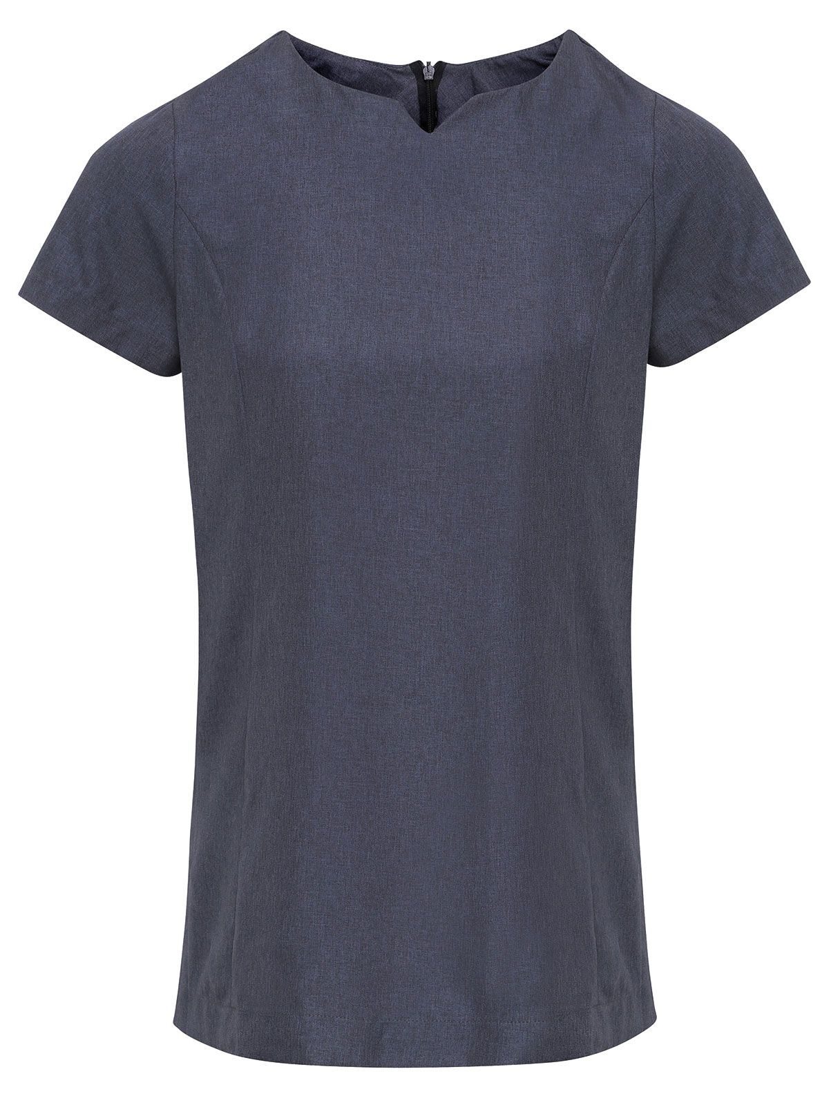 Túnica de belleza con escote desfilado y aspecto de lino morado - brezo negro