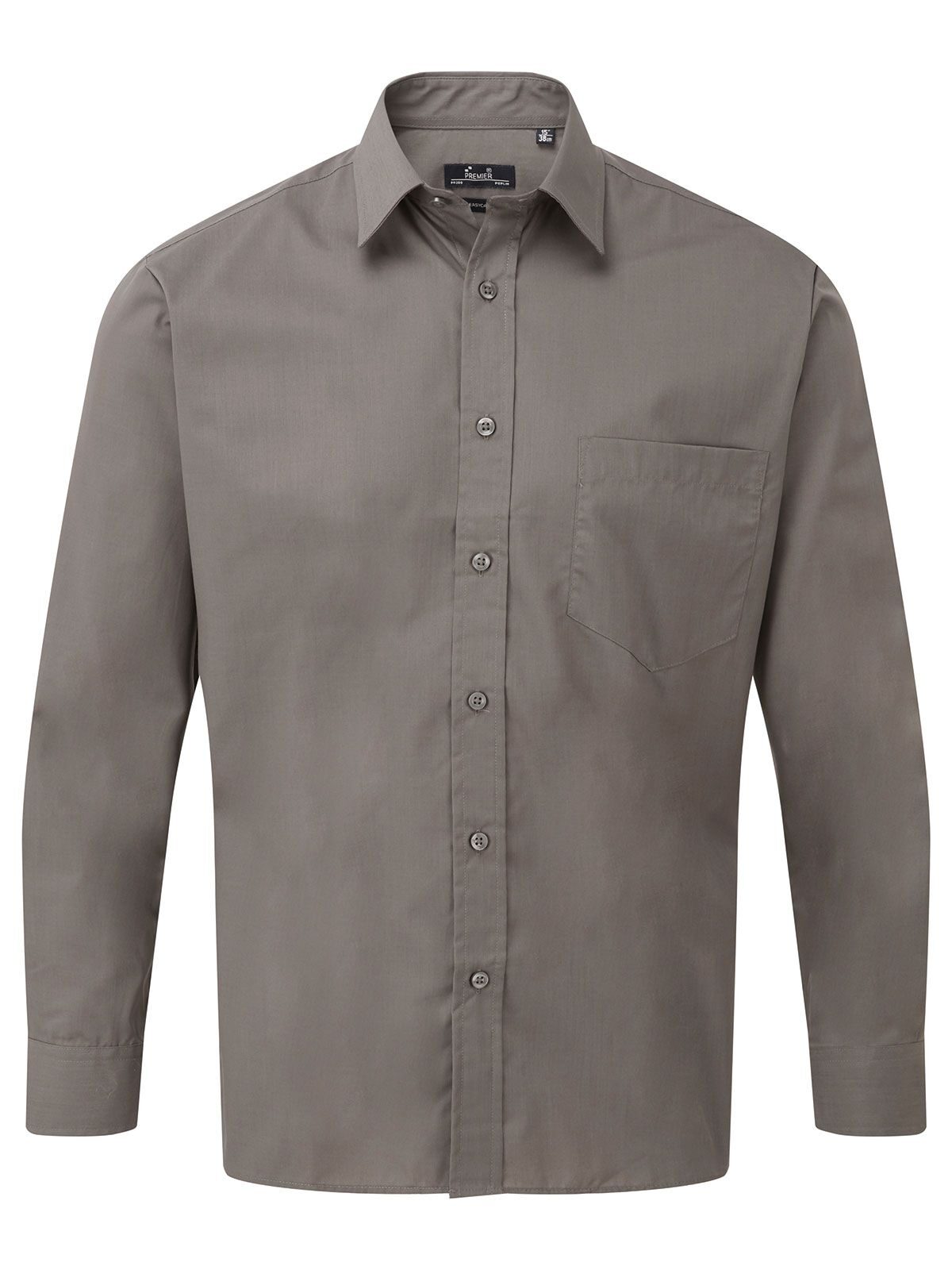 Camisa de manga larga de popelina para hombre - DGRE - gris oscuro