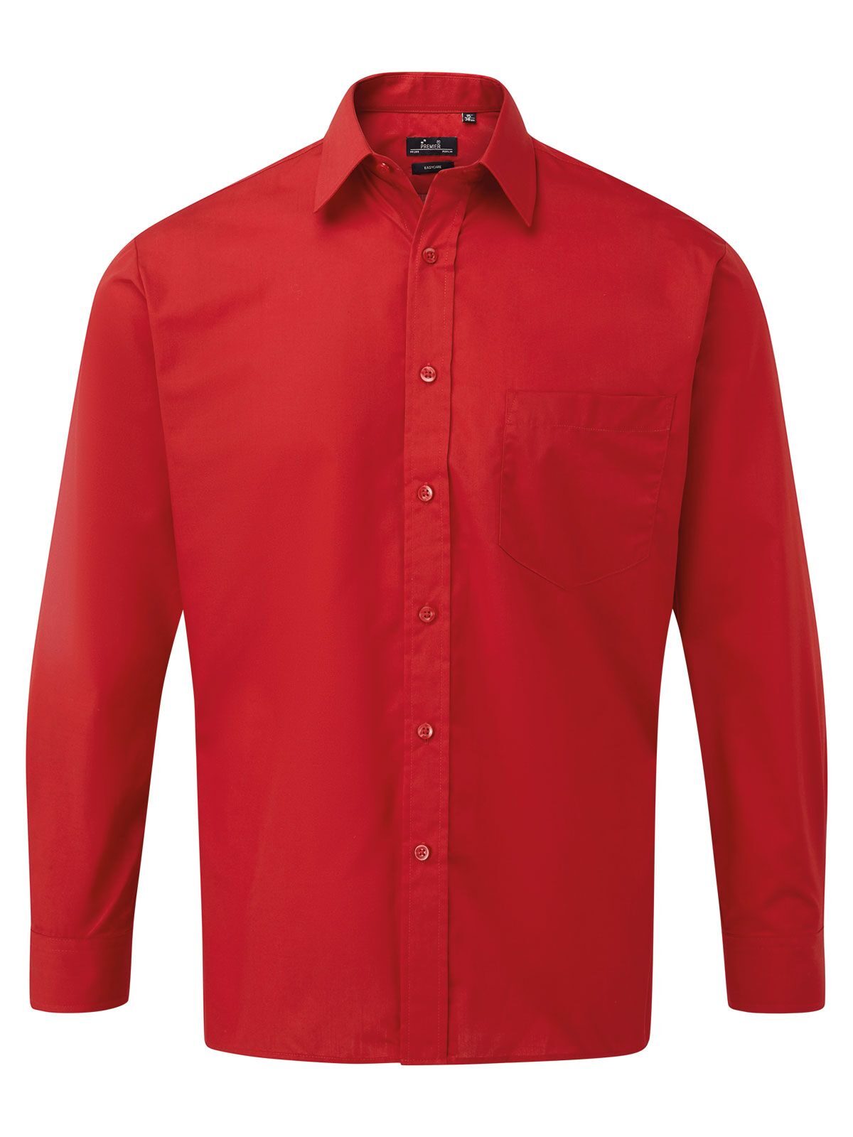 Camisa de manga larga de popelina para hombre - rojo