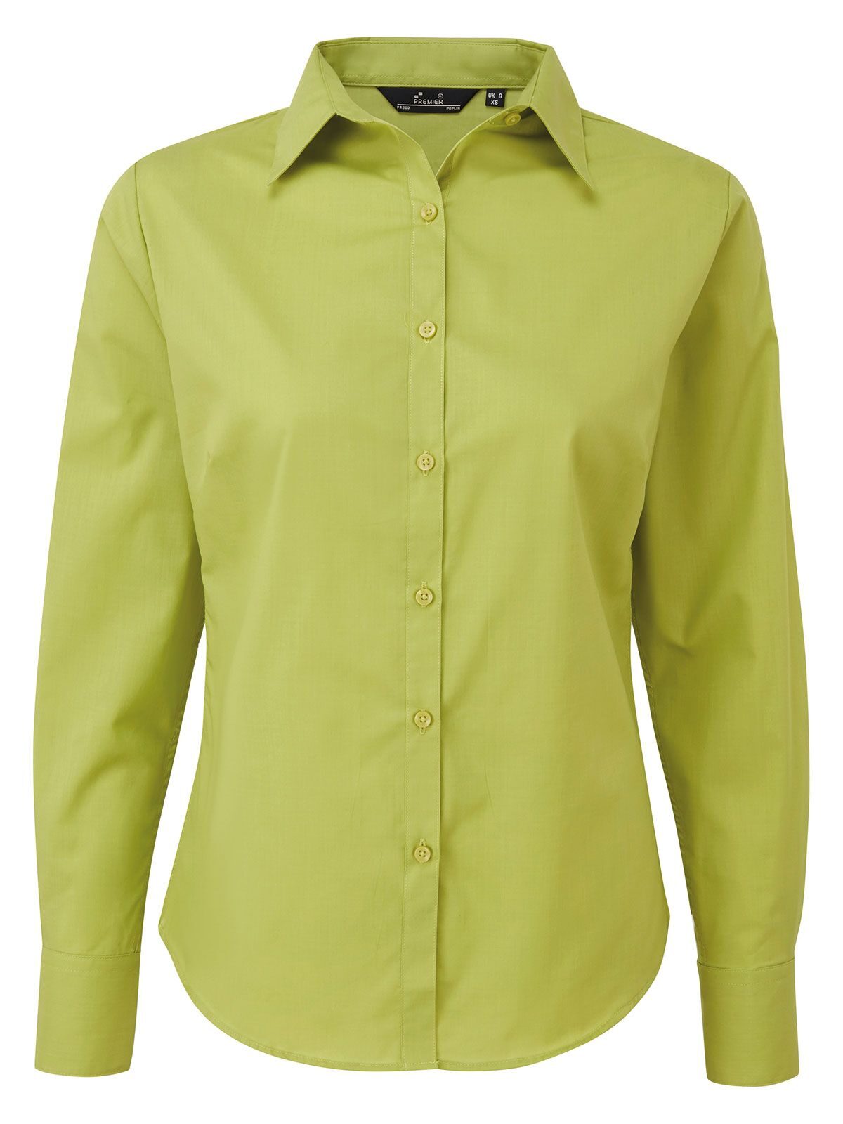 Blusa de manga larga de popelina para mujer - LIME - LIMA