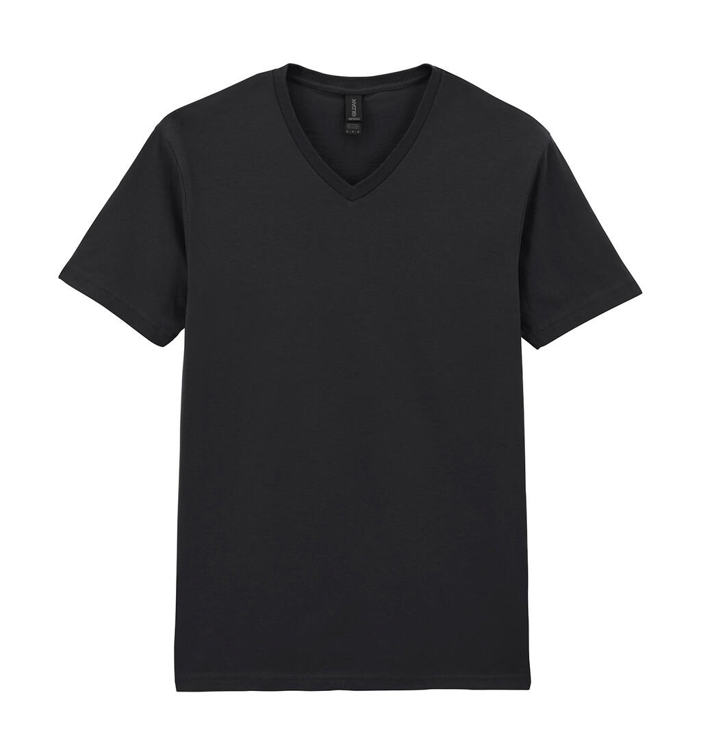 Camiseta Softstyle® para adultos con cuello en V - Negro
