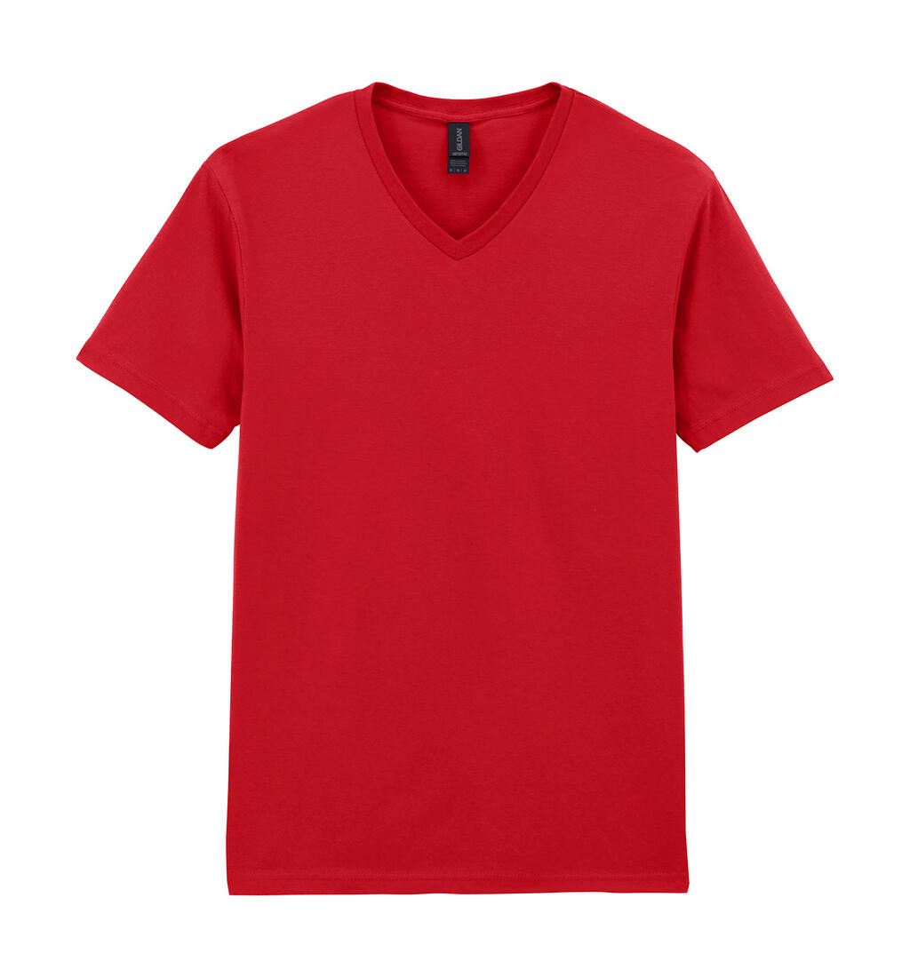 Camiseta Softstyle® para adultos con cuello en V - Rojo