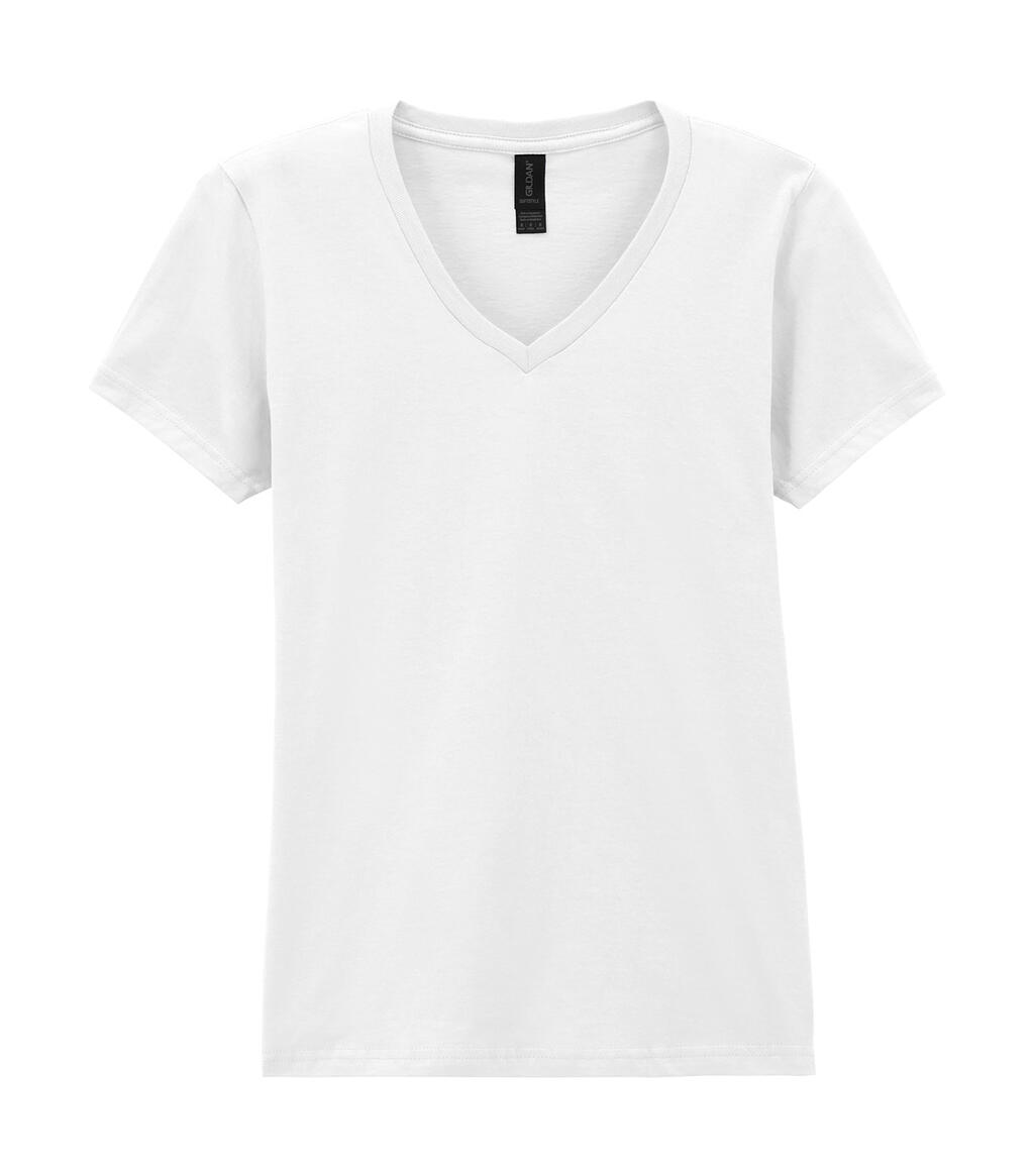 Camiseta de cuello en V para mujer Softstyle® - Blanco