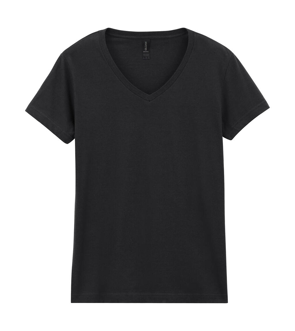 Camiseta de cuello en V para mujer Softstyle® - Negro