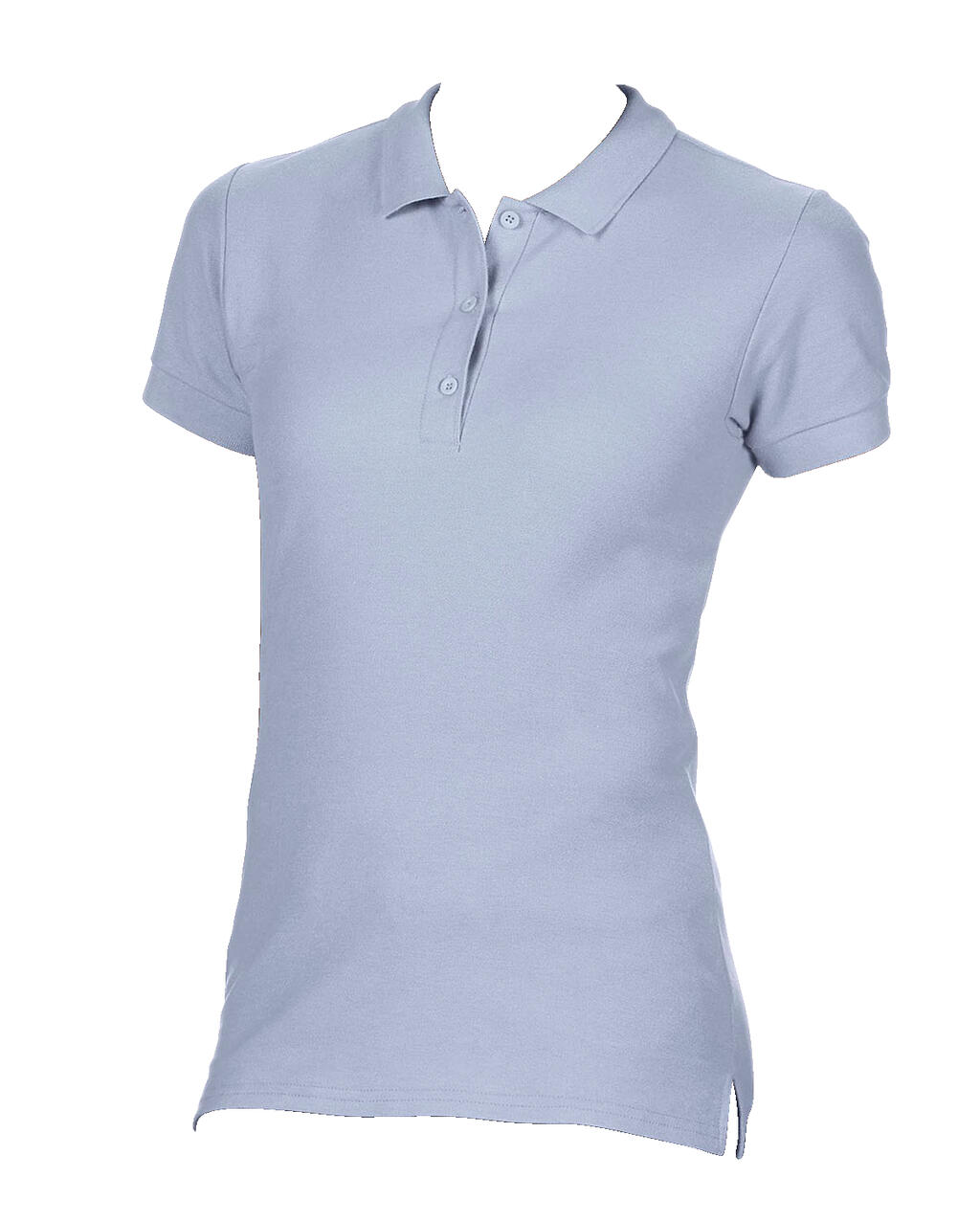 Polo de algodón piqué doble de primera calidad para mujer - Azul claro