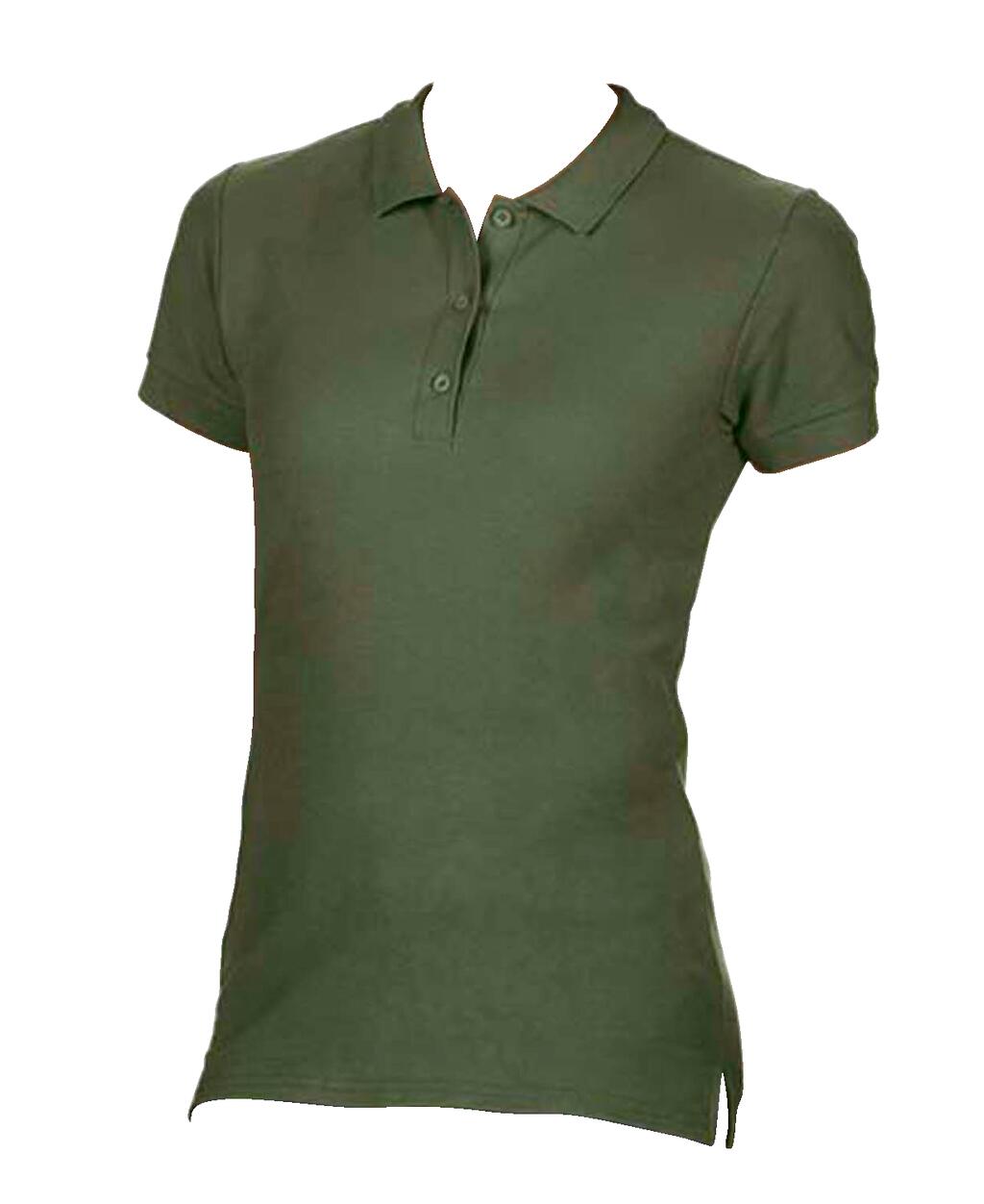 Polo de algodón piqué doble de primera calidad para mujer - Verde militar