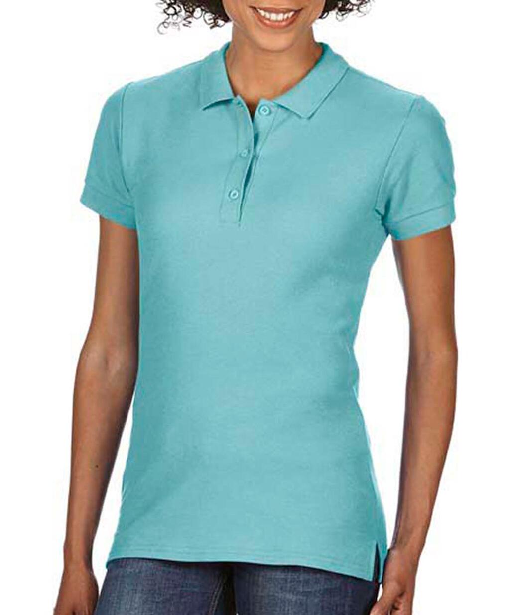 Polo de algodón piqué doble de primera calidad para mujer - 26G - 26 g - Menta calcárea